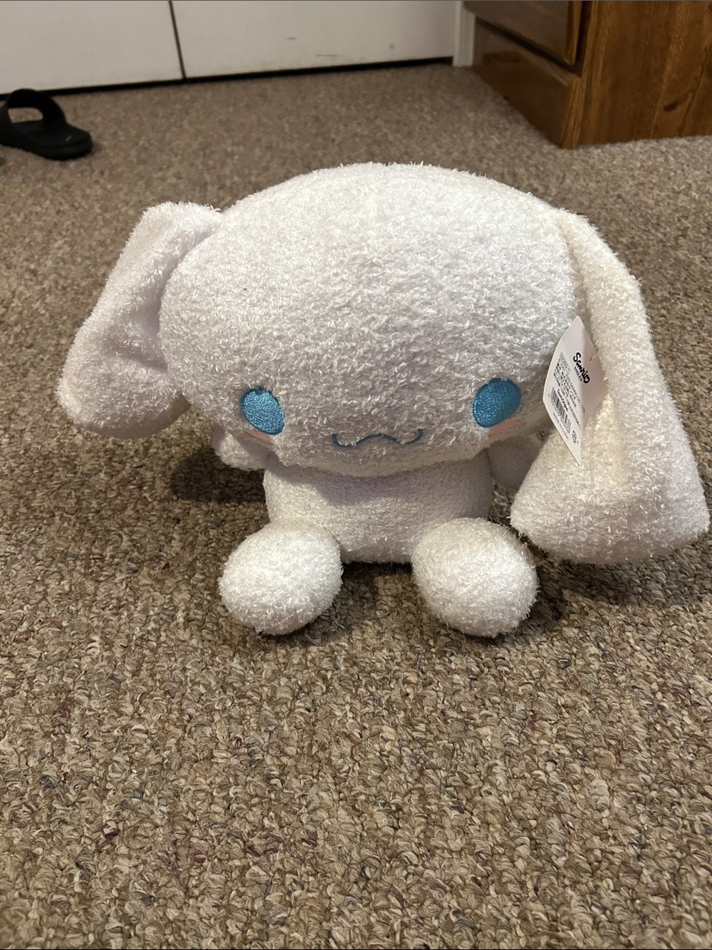Sanrio White Plush Bunny with Blue and Pink Accents